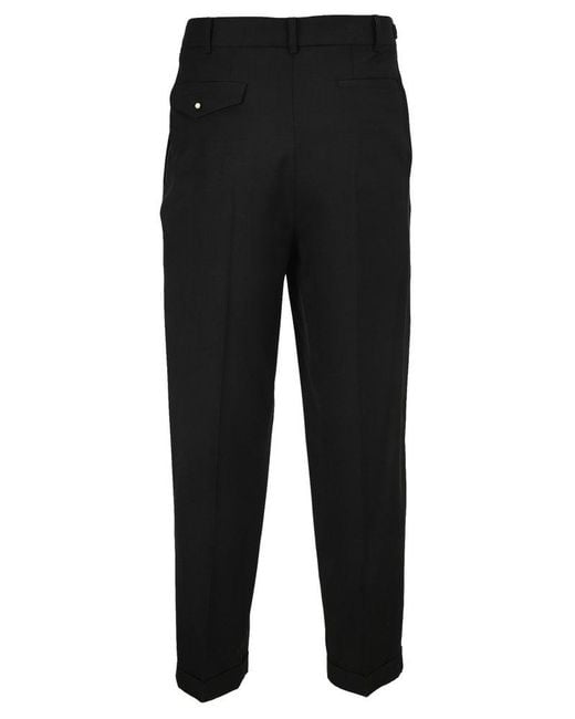 Magliano Black Buttoned Tailored Trousers for men
