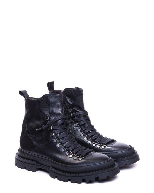 Pawelk's Blue Lace-Up Boots for men
