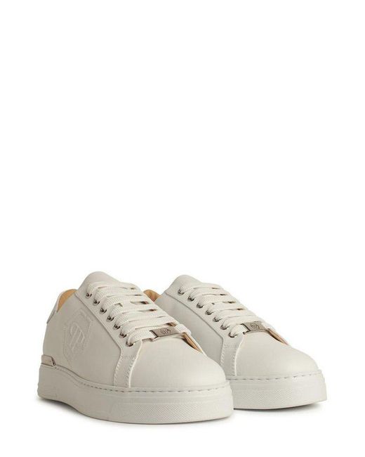 Philipp Plein White Hexagon Low-Top Sneakers for men