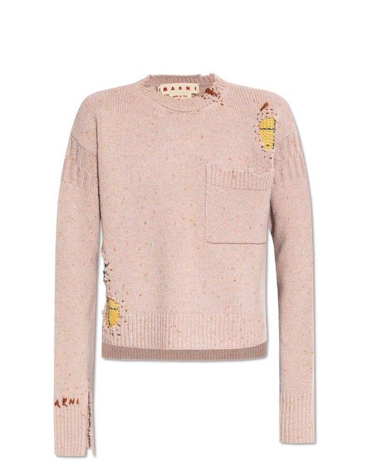 Marni Pink Sweater With A `Vintage` Effect