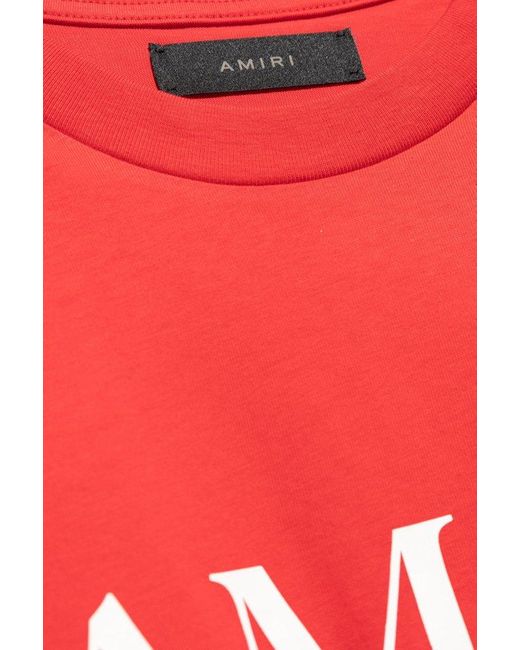 Amiri Red T-shirt With Logo, for men