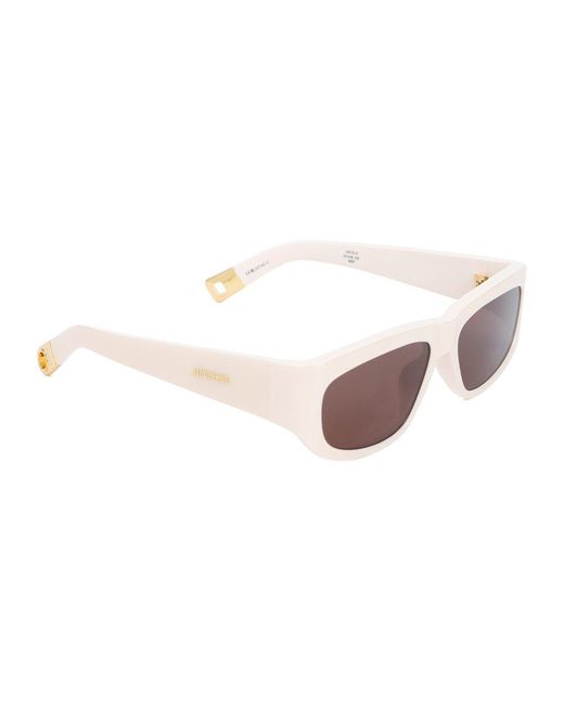 Jacquemus Pink X Linda Farrow Rectangle Frame Sunglasses