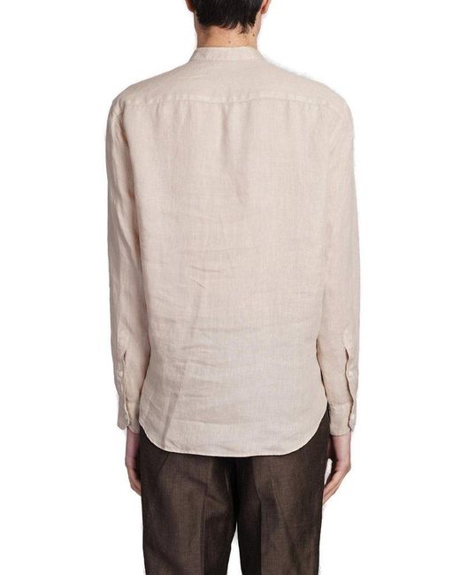 Emporio Armani Natural Long-sleeved Buttoned Shirt for men