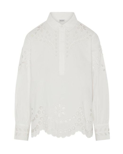 Not Shy White Airam Embroidered Blouse