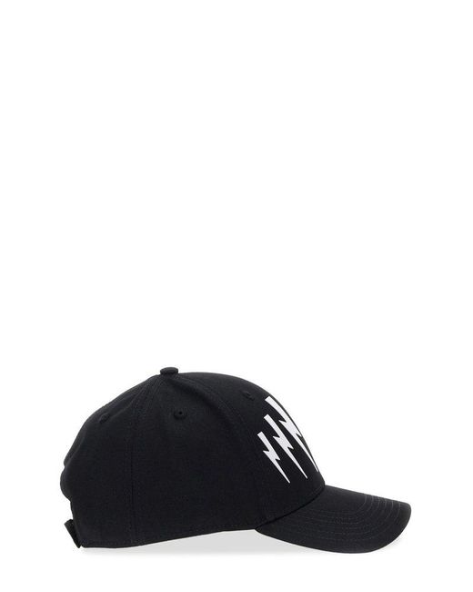 Neil Barrett Black Baseball Hat With Logo for men