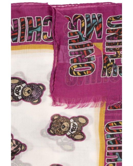 Moschino Pink Scarf With Teddy Bear,
