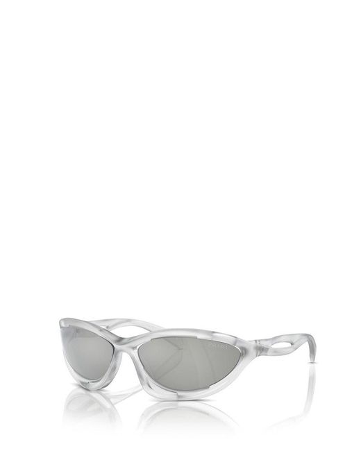 Prada White Oval Frame Sunglasses