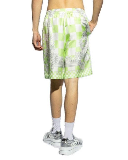 Versace Green Silk Shorts for men