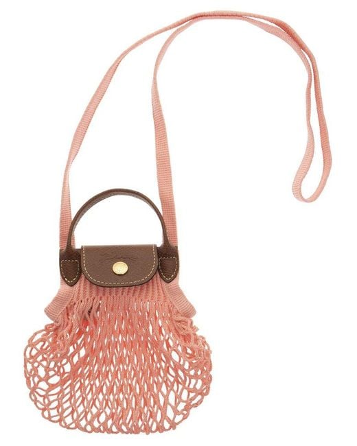 Longchamp Cotton Le Pliage Filet Strapped Mini Shoulder Bag in Pink Lyst Canada