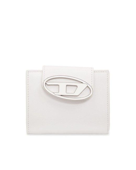 DIESEL White Wallet In Nappa Leather With Logo Plaque