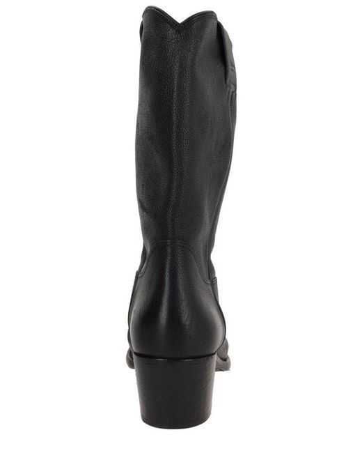 Prada Black Pointed-Toe Slip-On Boots