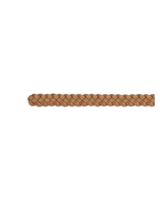 Prada Brown Triangle Logo Plaque Woven Belt