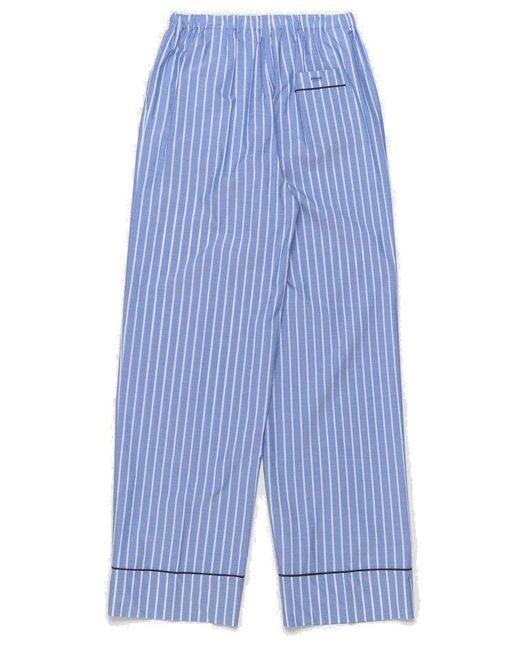 Prada Blue Striped Chambray Trousers