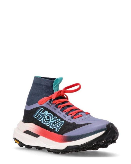 Hoka One One White Tecton X 3 Elasticated-Ankle Sock Sneakers
