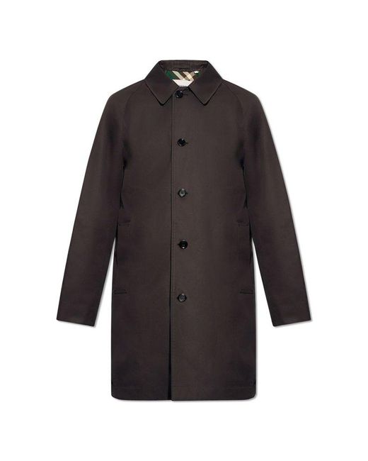 Burberry Black Single-breasted Coat, for men