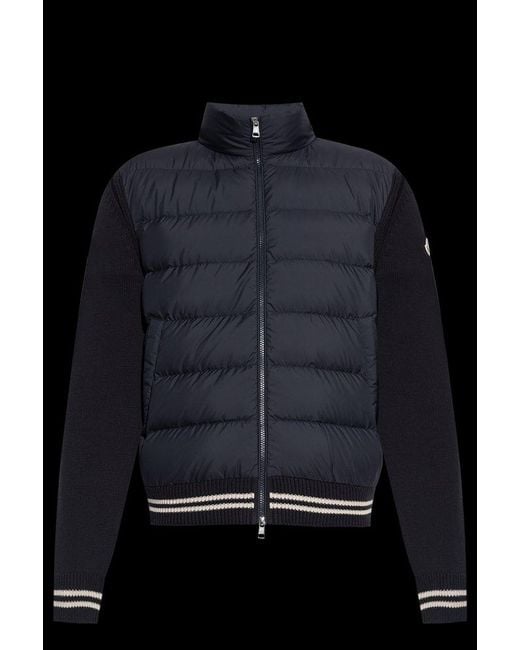 Moncler Blue Panelled Zipped Jacket for men