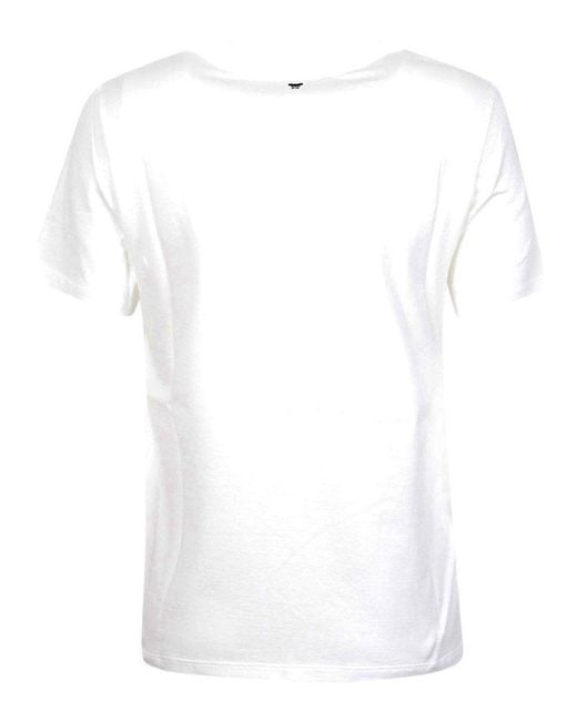 Weekend by Maxmara White Logo Printed Crewneck T-shirt