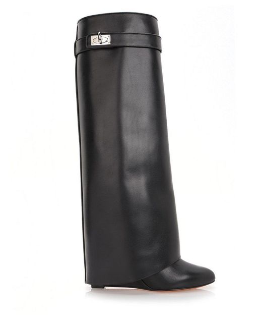 Givenchy Black Shark Lock Knee-high Boots
