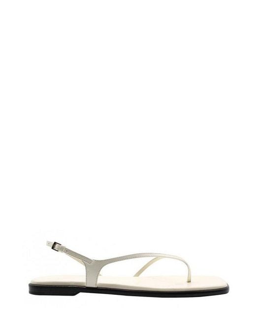 The Row White Constance Flat Strappy Thong Sandal