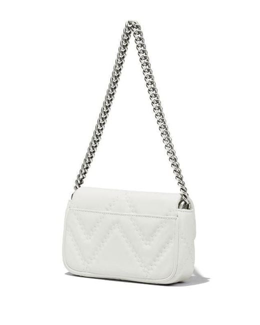 Marc Jacobs White The Quilted Leather J Marc Mini Bag