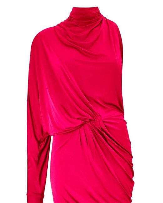 Alexandre Vauthier Red High Neck One-shoulder Dress