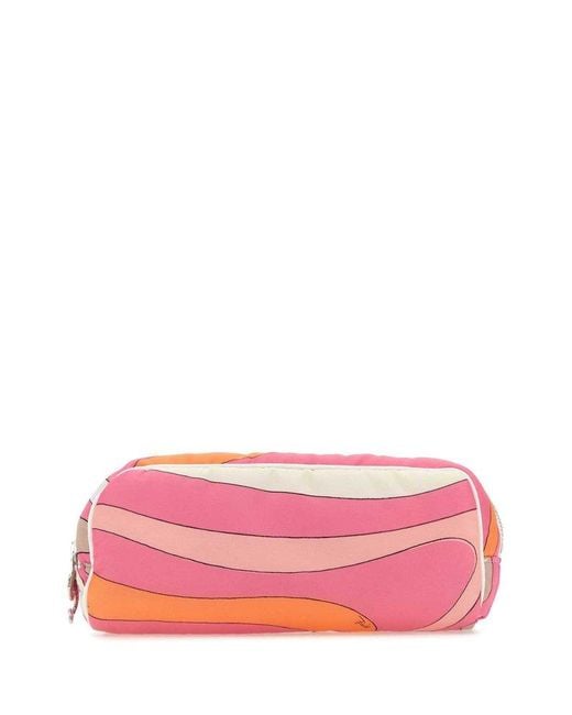 Emilio Pucci Pink Marble-print Make-up Bag