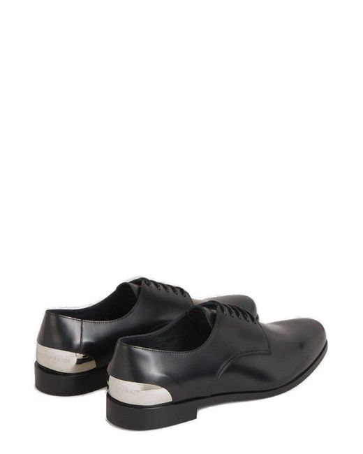 Alexander McQueen Black Round-toe Lace-up Derby Shoes for men