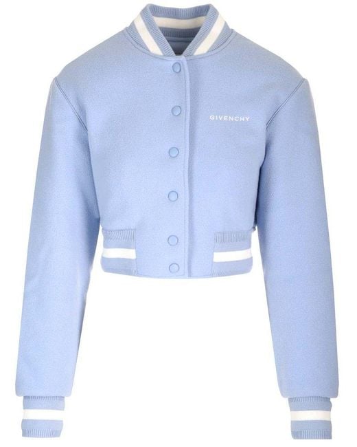 Givenchy Blue Varsity Short Bomber Jacket