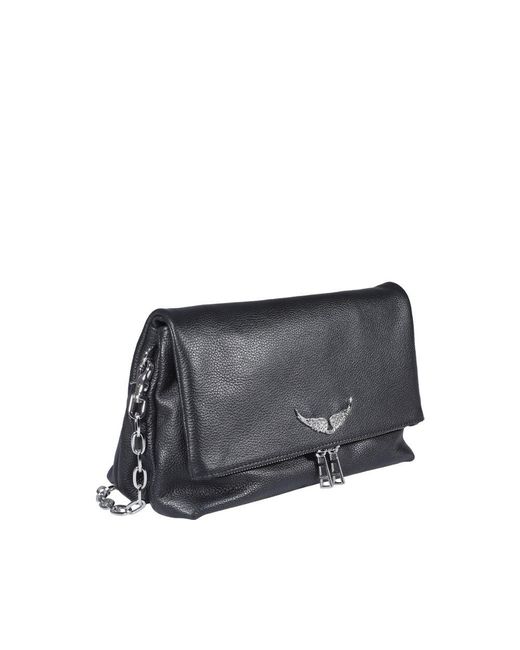 Zadig & Voltaire Black Zv Rocky Leather Swing Bag