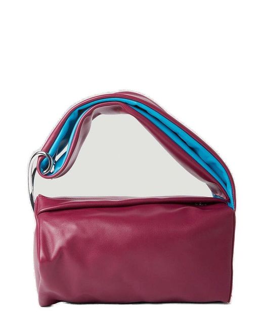Kiko Kostadinov Purple Triangle Wishbone Handbag