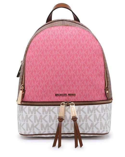 MICHAEL Michael Kors Pink Rhea Monogram Backpack