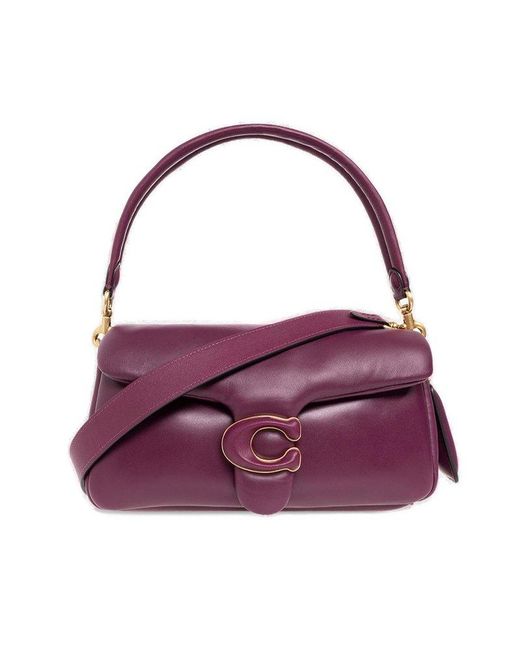 COACH Purple Tabby Pillow Leather Shoulder Bag