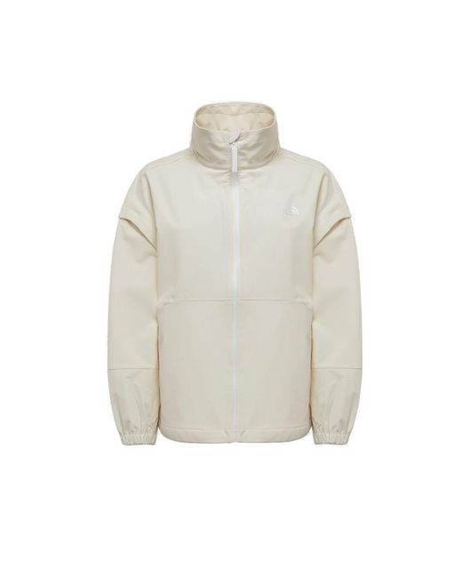 The North Face White High Neck Zip-up Jacket