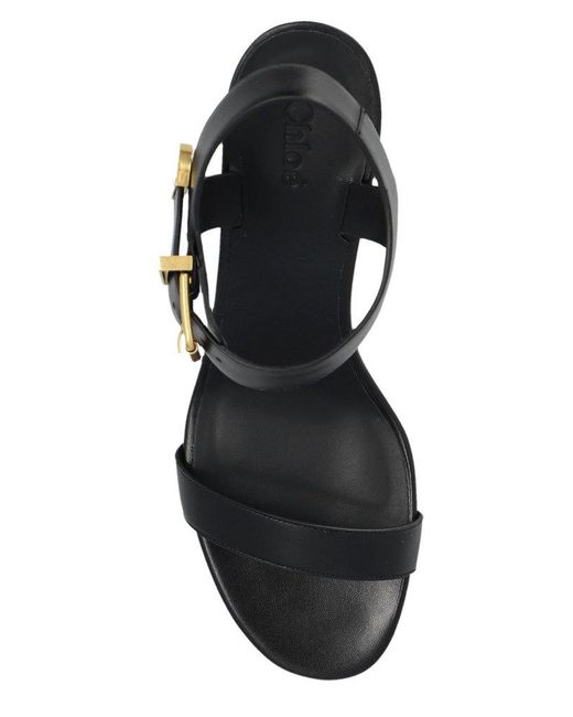 Chloé Black Rebecca Leather Sandals
