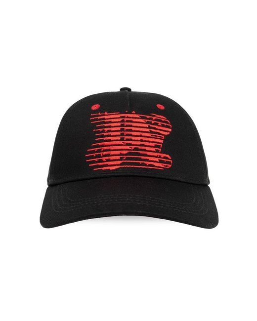 Palm Angels Red Baseball Cap With Logo, for men
