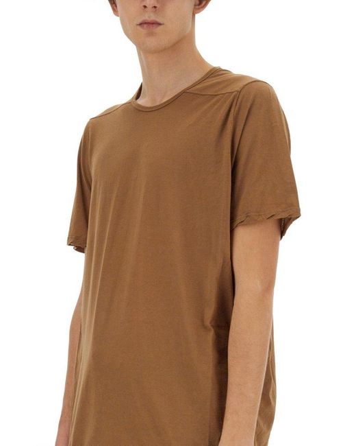 Rick Owens Brown Short-sleeved Crewneck T-shirt for men