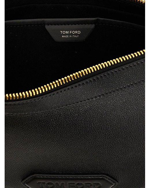 Tom Ford Black 'Crescent' Crossbody Bag for men