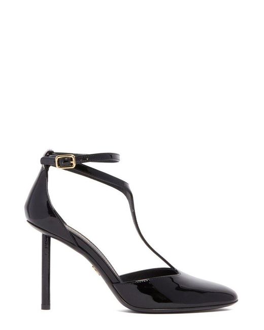 Ferragamo Black T-strap Pumps