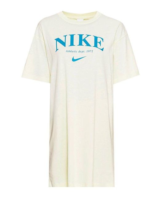 Nike Sportswear Short-sleeve Graphic Dress in Natural | Lyst