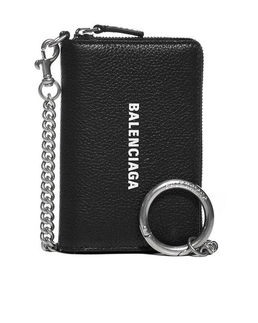 Balenciaga Black Cash Chain Wallet for men