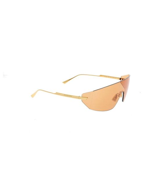 Bottega Veneta Metallic Futuristic Shield Sunglasses