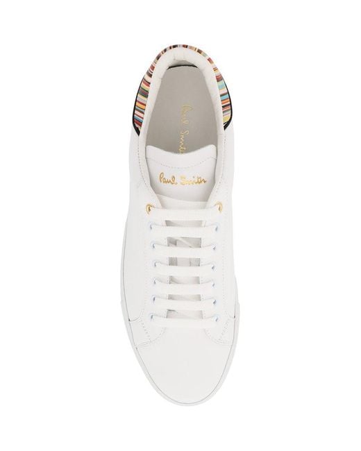 Paul Smith White Stripe-detailed Lace-up Sneakers for men