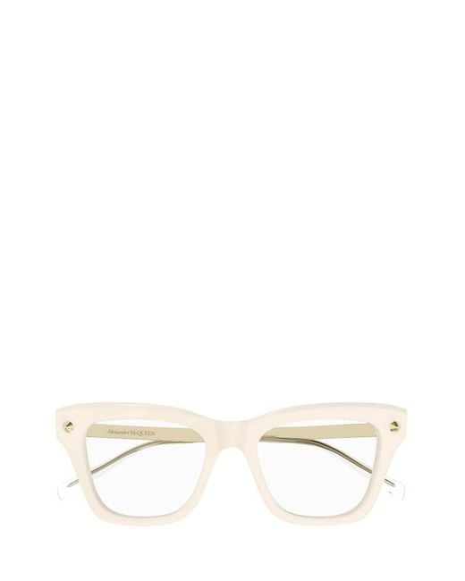 Alexander McQueen Natural Square Frame Glasses