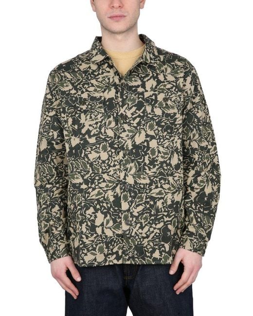 YMC Gray Feathered Pattern Casual Shirt for men