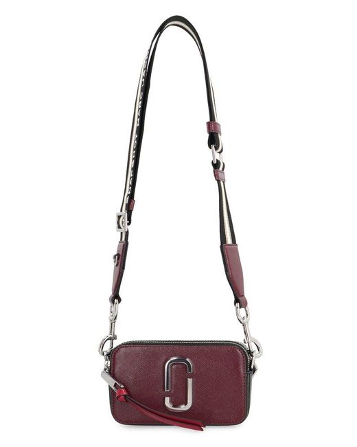 Marc Jacobs Purple The Snapshot Logo Plaque Crossbody Bag