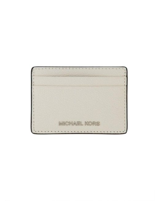 MICHAEL Michael Kors White Logo Lettering Card Case