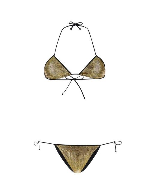Reina Olga Metallic Triangle Cup Tied Bikini