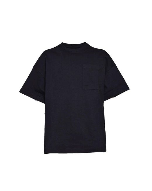 Jil Sander Blue Patterned Pocket Short-sleeved T-shirt for men