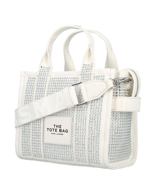 Marc Jacobs White The Small Crystal Tote Bag