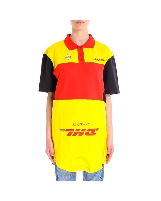 Vetements Dhl Cotton Polo Dress Lyst